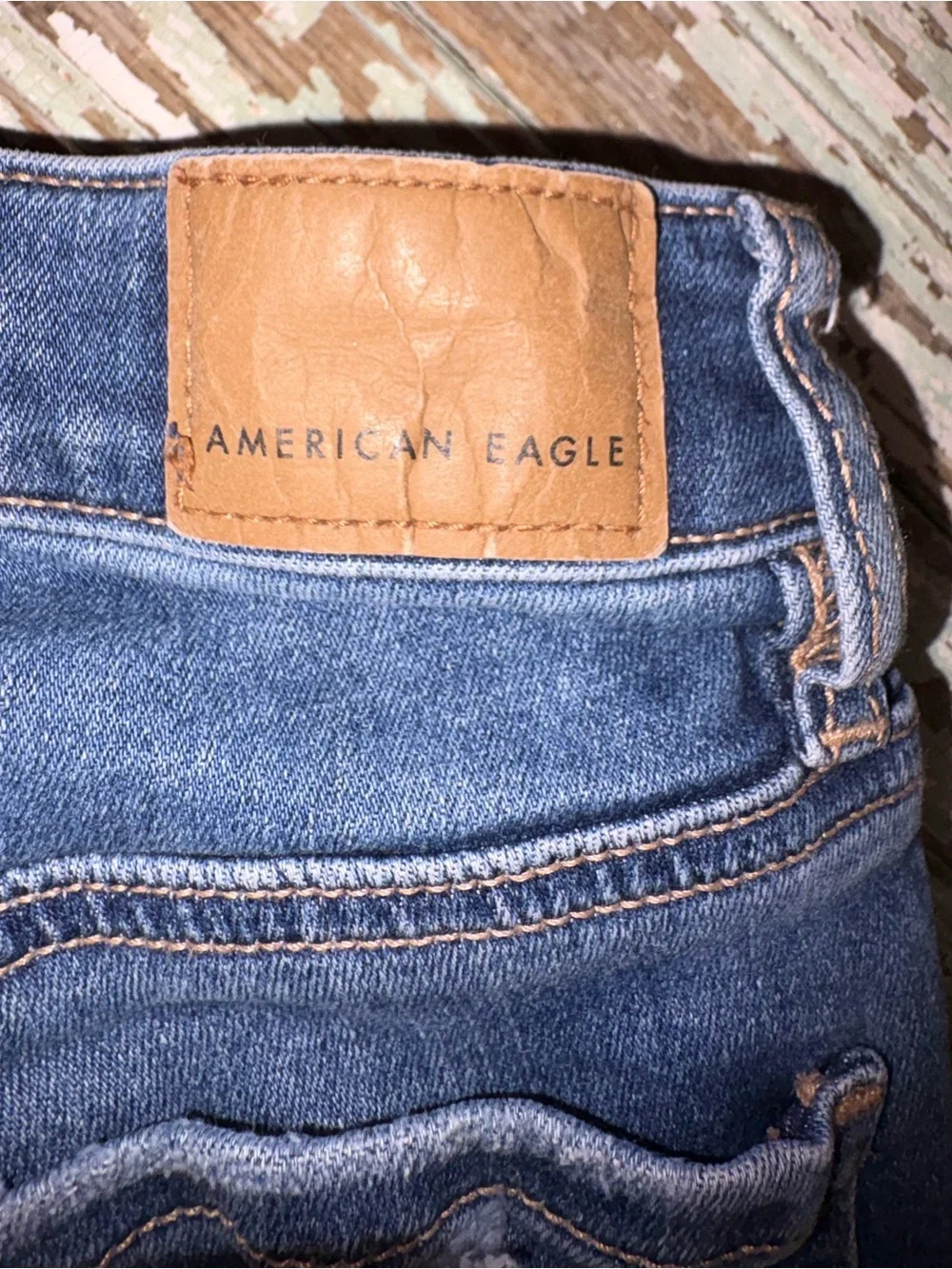 American Eagle Outfitters Light Blue Distressed Skinny Jeans